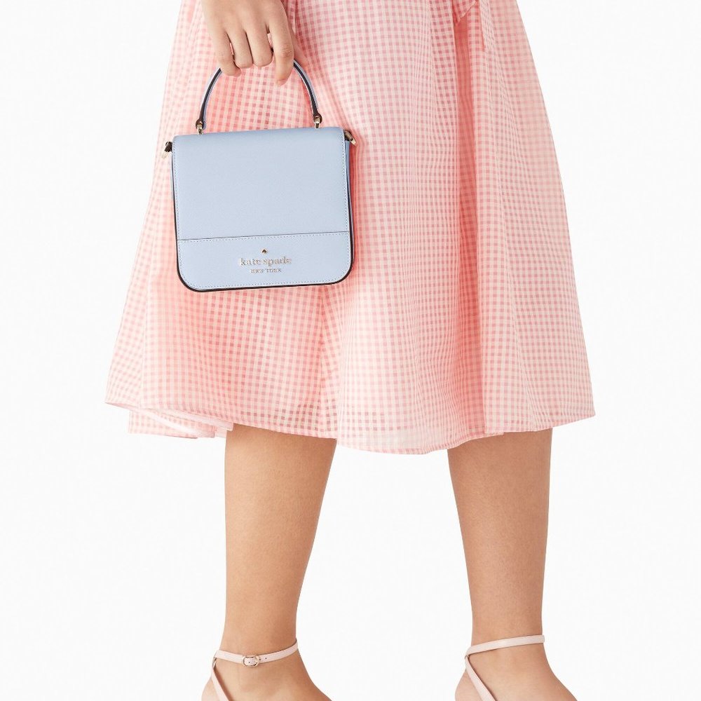 New Kate Spade Staci Square Crossbody Pale Hydrangea - Picture 5 of 5